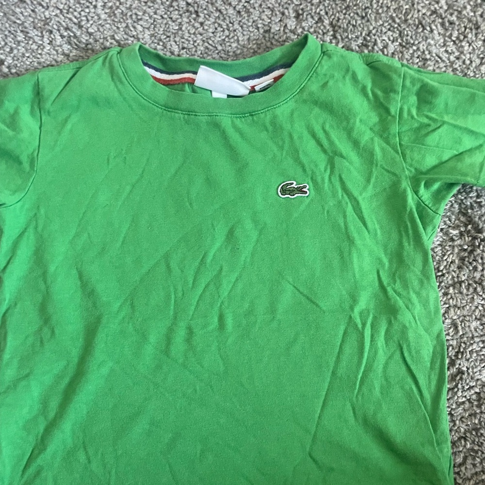 Green Lacoste t shirt